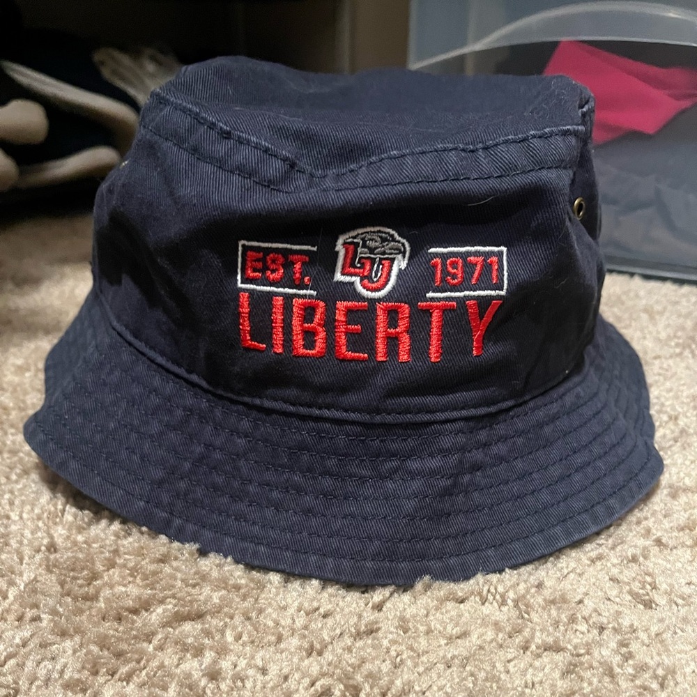 Legacy Liberty University Navy Bucket Hat with Red Embroidery